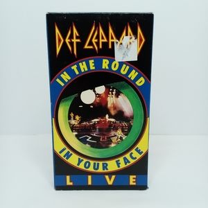 1989 Vintage Def Leppard In The Round In Your Face Live Concert VHS Tape Tested